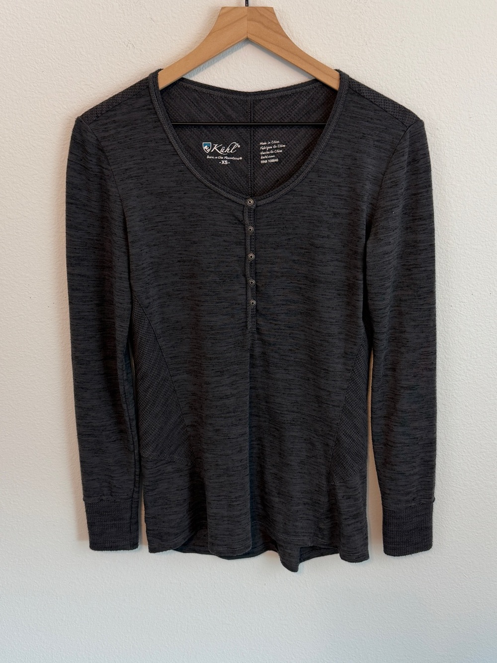 Kuhl Women's Charcoal Black Long-Sleeve Henley